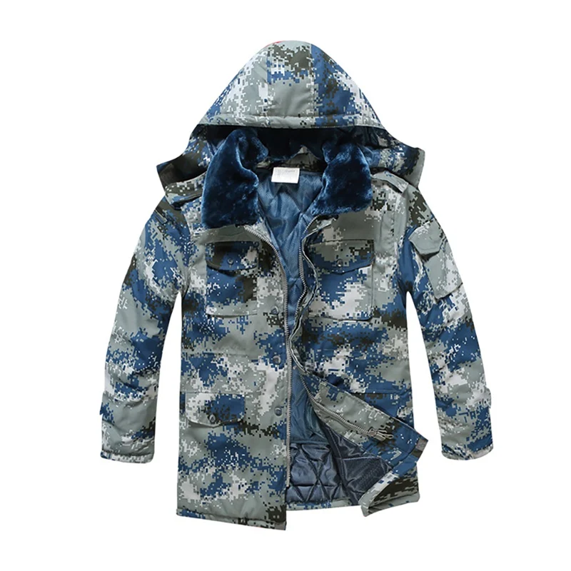 

Outdoor Men Hooded Jacket Thick Cold-proof Tactical Military Softshell Cotton Jacket Waterproof Hunting Hiking Warm Army Coat
