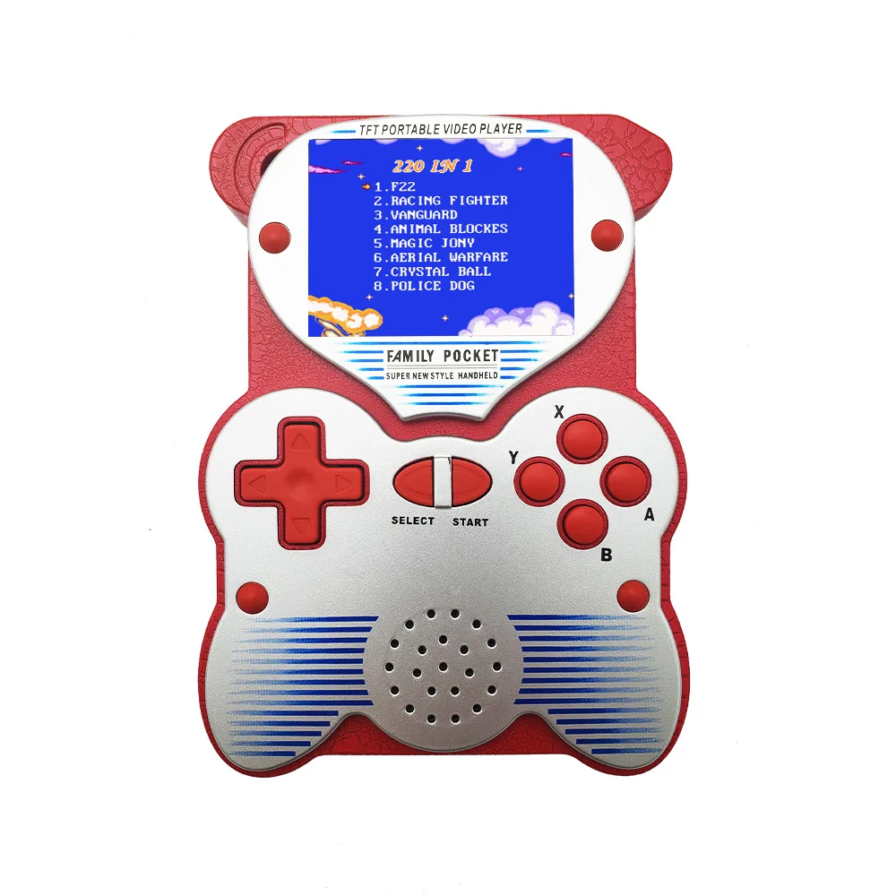 Зарядная игровая консоль с встроенным 220 играми 2,5 дюймов Портативный ЖК-экран классический ТВ выход видео игровой плеер для детей