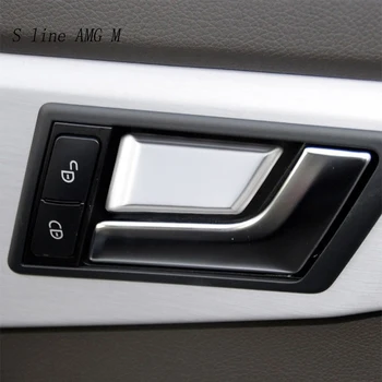 

Car Styling For Mercedes Benz GLK X204 Interior Door Handle Bowl protection stainless steel Cover Stickers Trim Auto Accessories