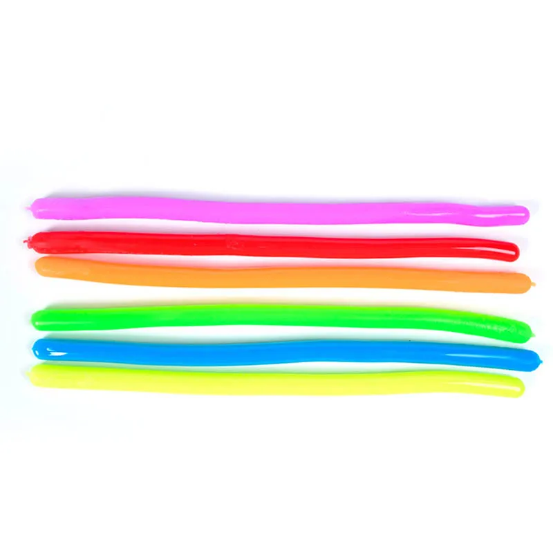 Elastic Pressure Reducing Rope Noodles Shape Stretchy String Squeezing Rope Funny TPR Squeeze Sensory Toy Pull Twirl Release Toy