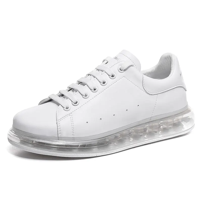 all white Мода; обувь для влюбленных; кроссовки на платформе; Цвет Для мужчин из натуральной кожи; подходят ко всему из сетчатого материала; обувь унисекс Женские кроссовки, обувь мужская; большие размеры 36-45; Прямая - Цвет: all white