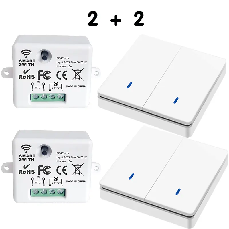 Wireless Smart Switch Light 433Mhz RF 86 Wall Panel Switch with Remote Control Mini Relay Receiver 220V Home Led Light Lamp Fan - Image 12