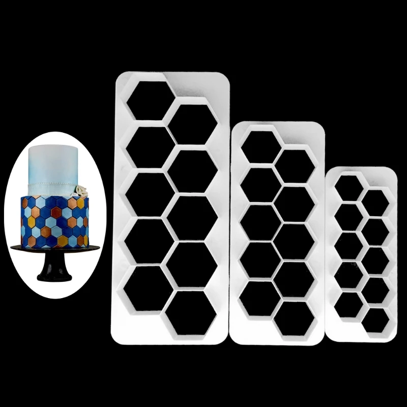 3 шт. Пластик Шестигранная форма для выпечки тортов нож шоколадного печенья Fondant