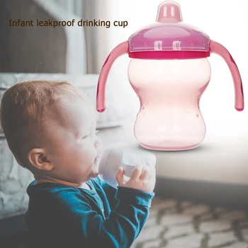 

360ml/180ml Baby Feeding Cups Elaborate Manufacture Durable Silica Gel Duck Mouth Drinking Water Milk Training Bottle with Handl