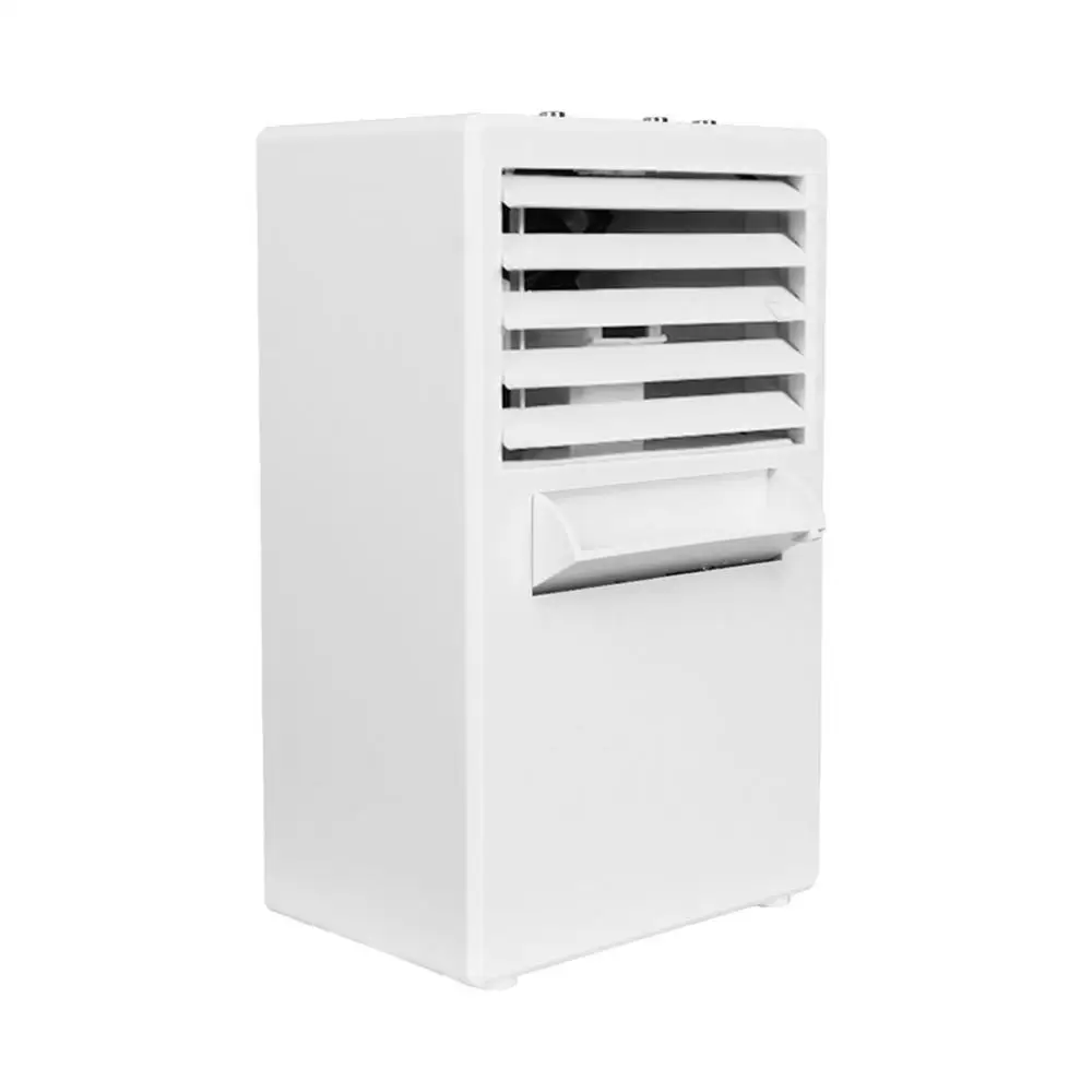 Мини портативный кондиционер Настольный маленький домашний офис вентилятор увлажнитель тихий персональный увлажняющий охладитель воздуха - Цвет: Белый