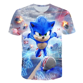 

new t-shirt with sonic baby T Shirt for Boys kids clothes Summer Short Sleeve 3D Cartoon Print Streetwear Children Tops clothing