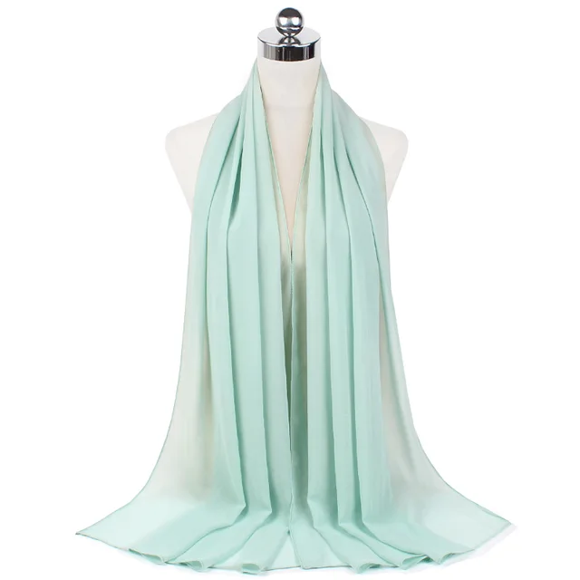 High Quality Good Stitching Stitch Plain Premium Heavy Chiffon Hijab Scarf Malaysian Women's Scarves Hijabs Long Shawl Shawls 14