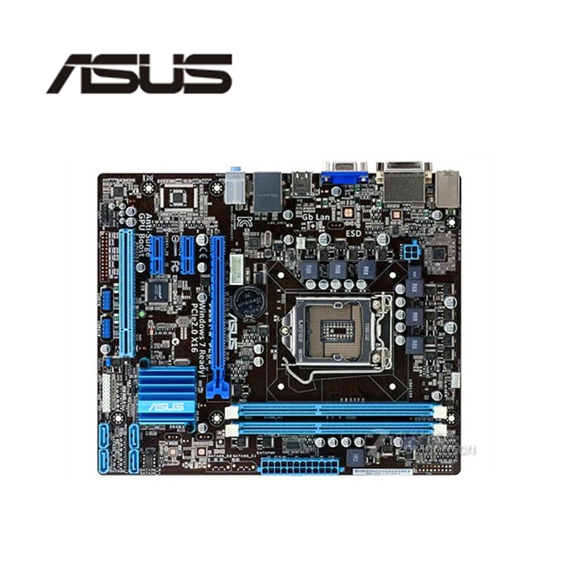 

For ASUS P8H61-M PLUS Desktop Computer Motherboard LGA 1155 DDR3 For Intel H61 P8H61 Desktop Mainboard SATA II Used