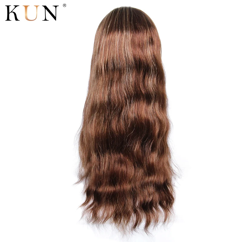 Ombre T4 27 парики из натуральных волос на кружеве 130 150% плотность волнистые 13x4 парик