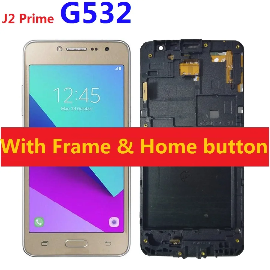 Для samsung Galaxy Grand J2 Prime SM-G532H G532H/DS G532F/DS G532F ЖК-дисплей сенсорный дигитайзер сенсорная рамка домашняя кнопка