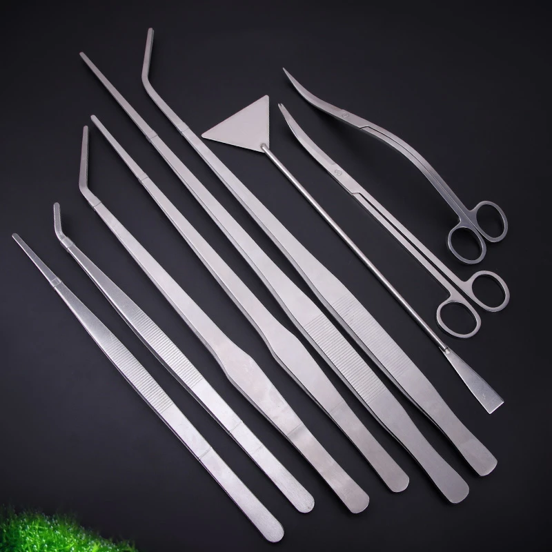 1Pc Aquascape Tool Fish Tank Scissor Tweezer Spatula Algae Scraper Storage Rack Stainless Steel Aquatic Plants Aquascaping Tool