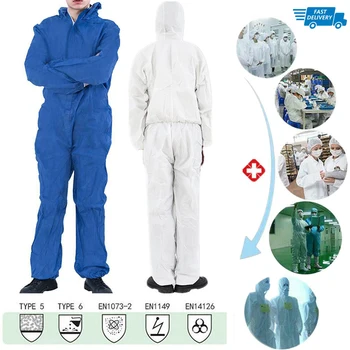 

Protection Workshop Uniforms Dustproof Waterproof Protective Jumpsuit Clothing Coverall Outdoor Working Travel Anti-pollution