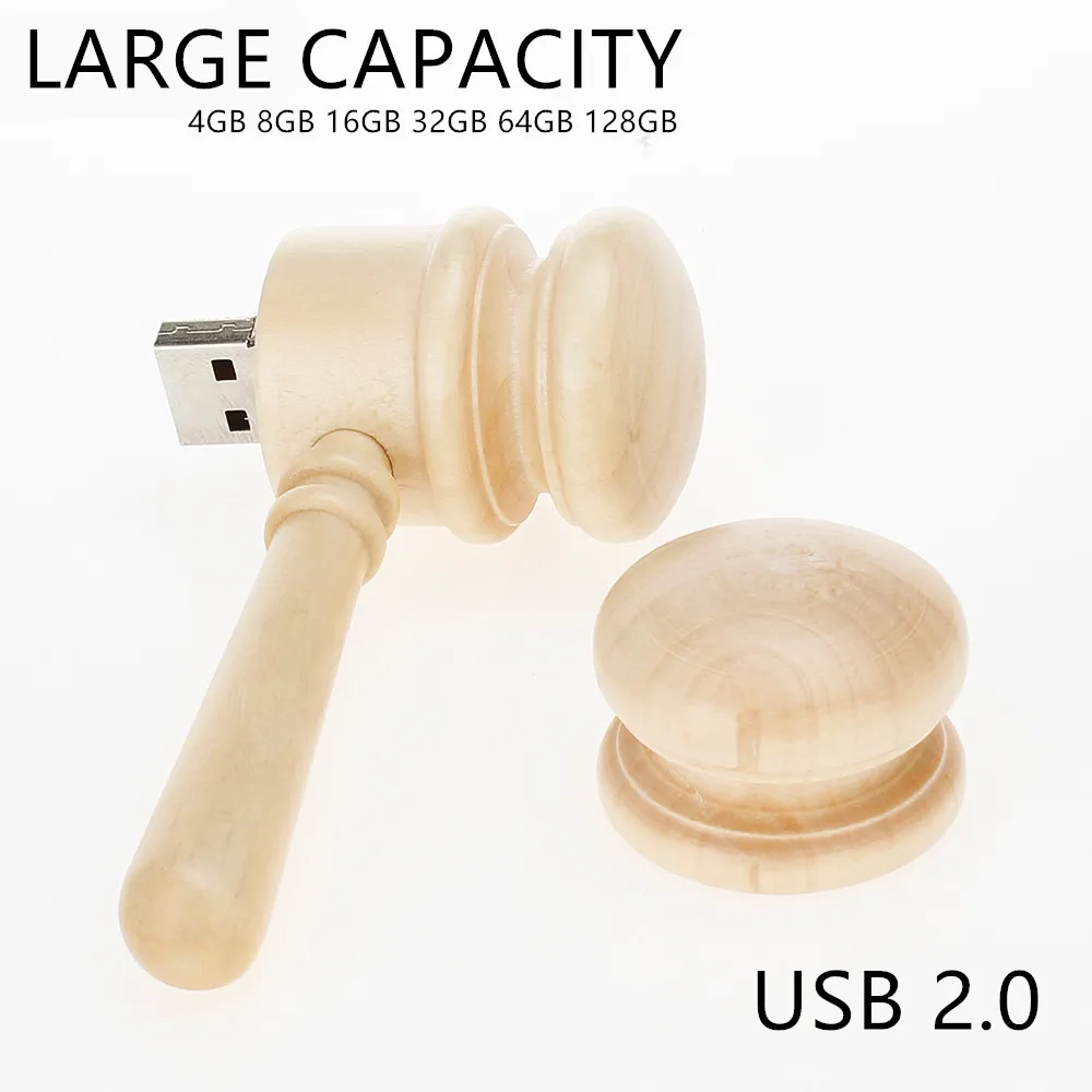Флешка, Usb флеш-накопитель, 8 ГБ, 16 ГБ, деревянный молоток, деревянный дом, подарочная ручка-накопитель, 32 ГБ, 64 ГБ, Usb карта памяти, 128 ГБ, USB диск, 4 Гб