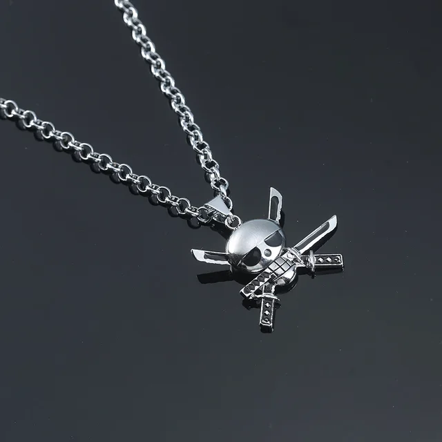 Anime One Piece Metal Necklace Luffy Ace Pirate Skull Hat Pendant Chain Choker Man Cartoon Necklaces Charm Jewelry Collar Gift yinhei culian