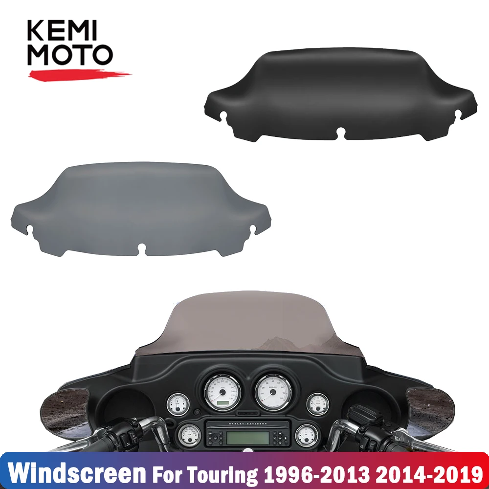 

6" 7" 8" 10.5" Motorcycle Wave Windshield Fairing Windscreen for Touring Electra Street Glide Classic Trike 1996-2013 2014-2019