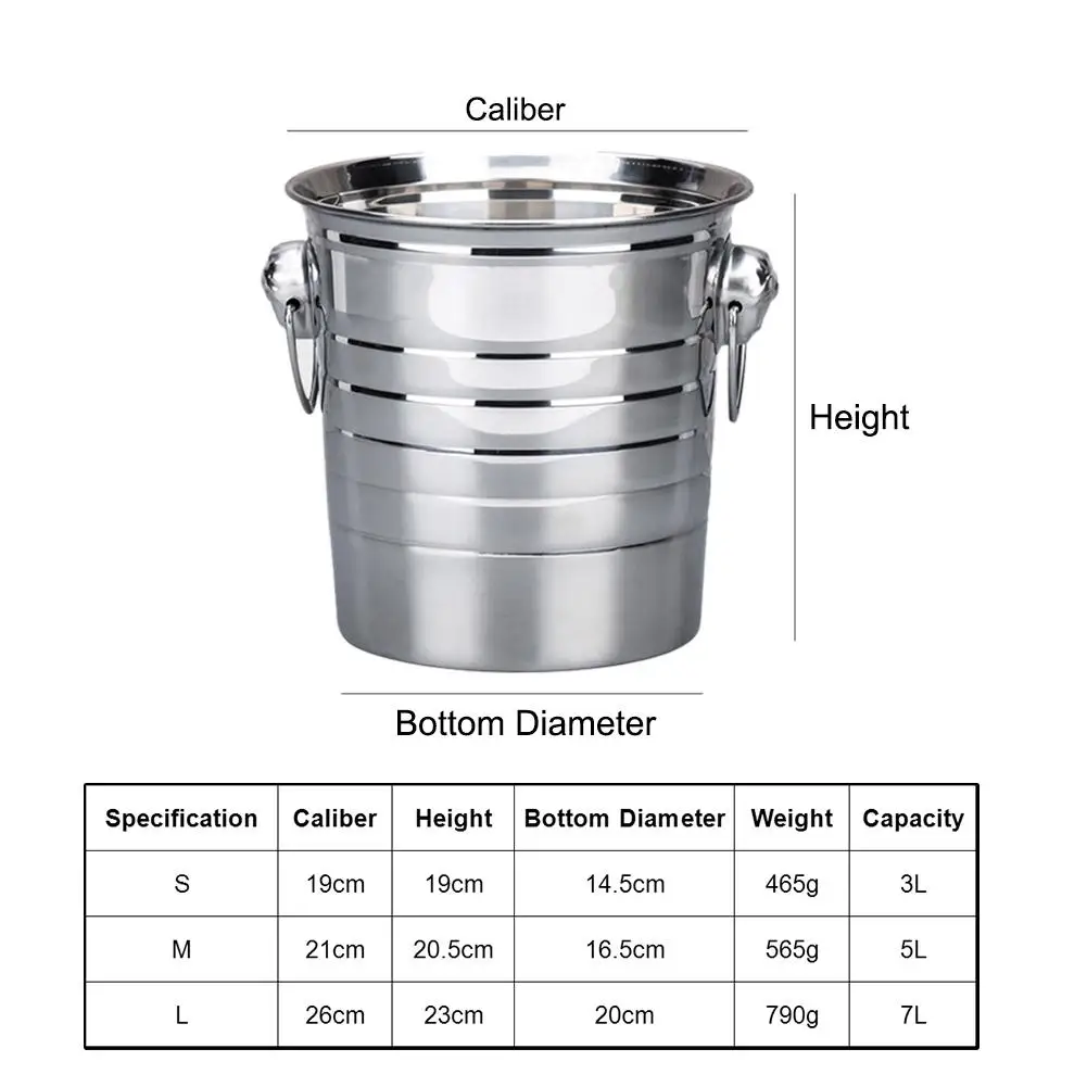 Ice Champagne Bucket Stainless Steel Ice Bucket Deer Head Wine Chiller Bottle Barrel Cooler Champagne Beer Cold Water