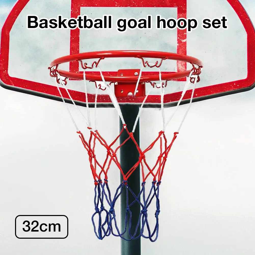 32cm Metal Wall Hanging Basketball Hoop, Basketball Rim With Screws, Mounted Goal Hoop Net, Indoor Outdoor Shooting Practice Net