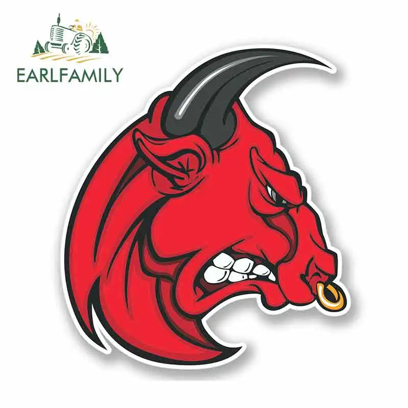 

EARLFAMILY 13cm x 13cm for Angry Red Spanish Bull Anime Funny Car Stickers RV VAN 3D DIY Fine Decal Bumper Trunk Truck Graphics