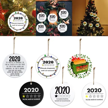 

2020 Quarantine Christmas Ornament Friends Gift Holiday Decor Santa Hat XMAS Tree Decorat Christmas Decoration Navidad