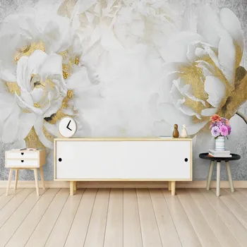 

milofi custom large wallpaper mural 3D modern idyllic rose flower background wallpaper mural
