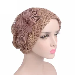 Women Luxury Sequined Flower Slouchy Baggy Hat Lady Turban Femme  Wraps Wrinkle Cap For Chemo Cap Beanie Cap Hair Scarves
