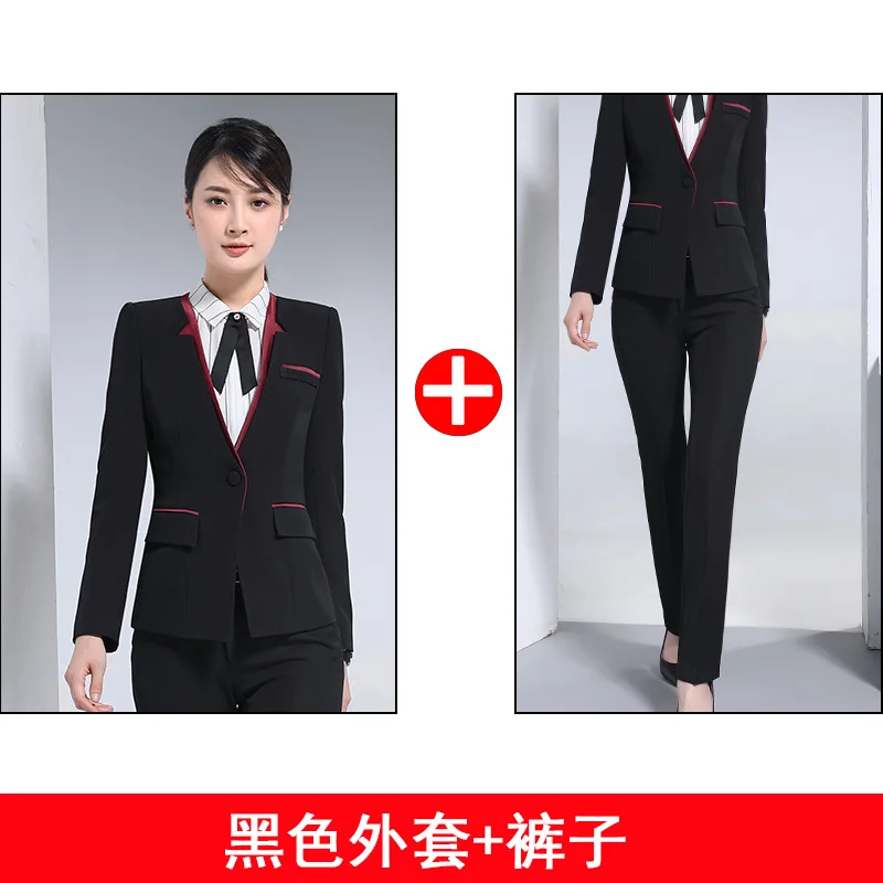 

Hotel Work Clothes Autumn New Style Business Manager Set Elegant New Style Work Suits Employee Workwear