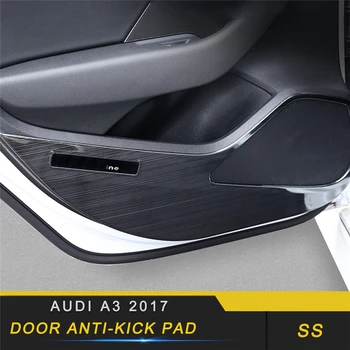 

For Audi A3 2017-2019 Car Door Protector Cover Automobile Anti-Kick Pad Trim Frame Sticker Chrome Interior Accessories