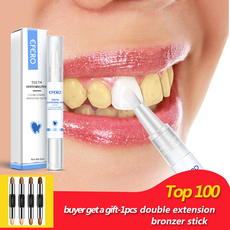 

EFERO Teeth Whitening Pen Gel Home Tooth Bleaching Pen Dazzling White Tooth Dental Tools Kit Easy To Use Tooth Whitening Pen