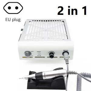 EU 2 in 1 machine 60 Вт 2 в 1 дрель для ногтей 35000 об/мин с пылесборником для ногтей пылесос для маникюра - Цвет: EU 2 in 1 machine
