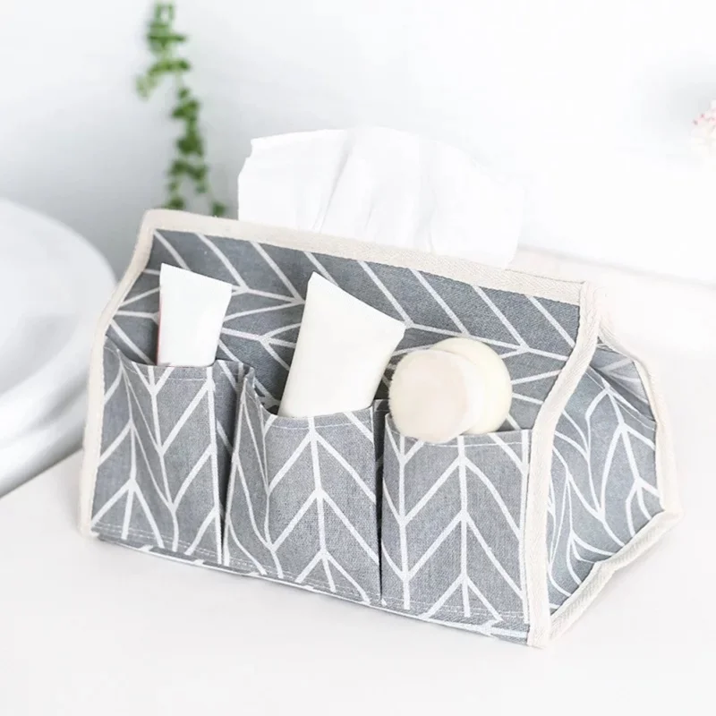 

Multifunction Cotton Linen Tissue Case Box Container Home Car Towel Napkin Papers Bag Holder Box Case Pouch Table Decoration