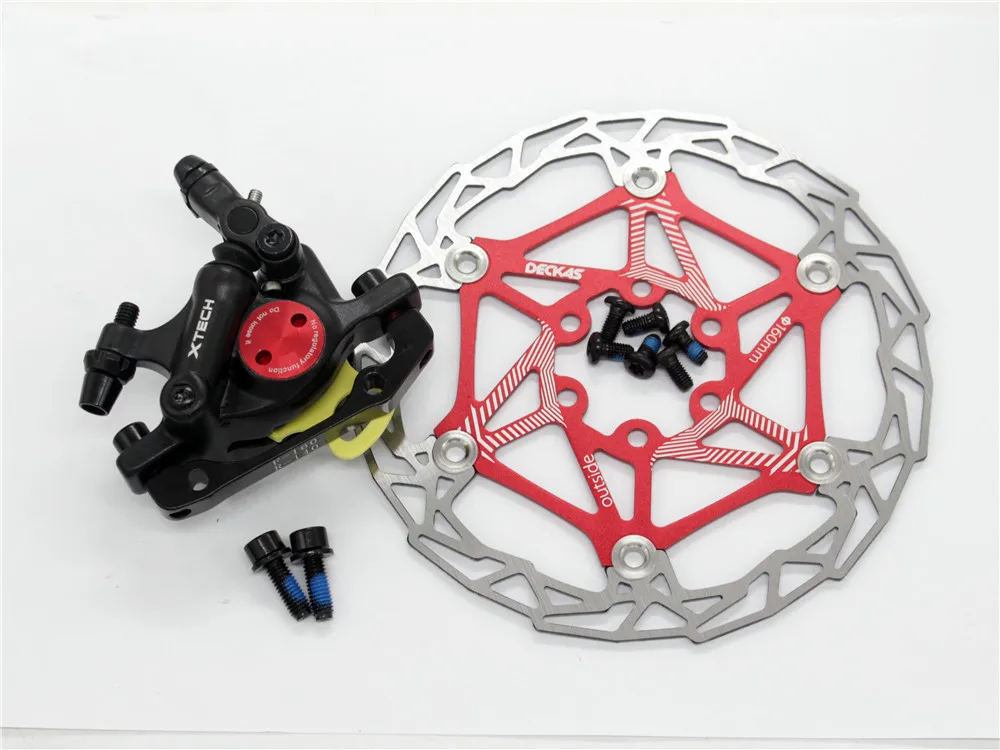 BlackFront DECK RED Зум HB-100 тормоз для велосипеда MTB HB100 велосипедные тормоза суппорт w роторы части велосипеда гидравлический поршень двухсторонний - Цвет: BlackFront DECK RED