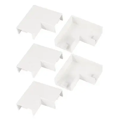 5Pcs 24mm x 14mm Two Ways White PVC Flat Angle Trunking Connector Fitting Joint