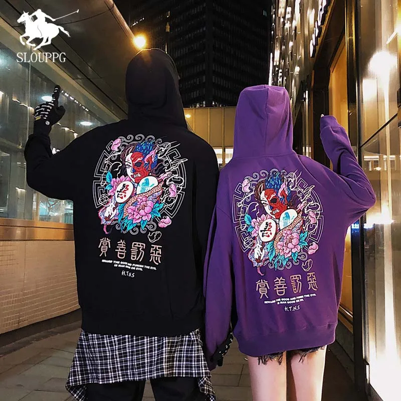 

Autumn winter Chinese style Original Printed couple streetwear Sweatshirts men's Hoodie Oversize Harajuku Pullover Hoodies men