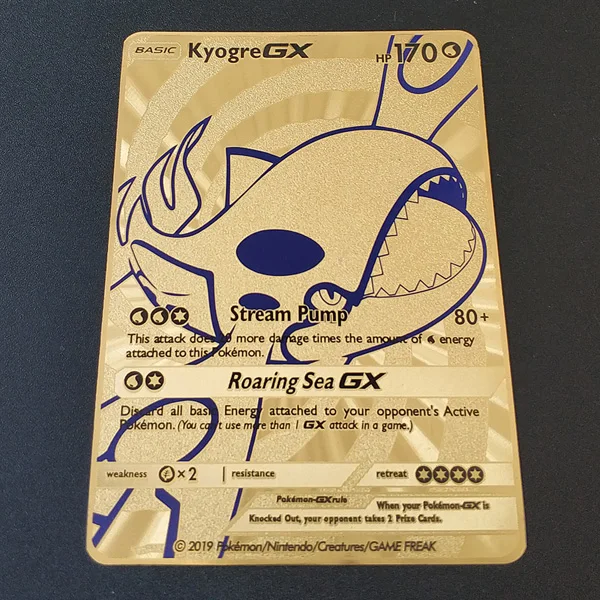 Горячая игра Аниме битва Покемон карты Золотой Металл GX EX карты Чаризард Пикачу коллекция карты фигурка Модель Детская игрушка подарок - Цвет: Kyogre