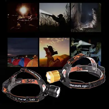 

Zoomable 5000LM T6 LED Headlamp HeadLight Torch Lamp Light Hiking Outdoor T6 Headlights Bulbs Work Headlamp