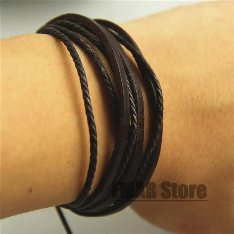 1pcs Retro Leather Wrap Braided Woven Bracelet Wristband Cuff Punk for Men Women Hot Surfer Bracelet Bangle Couples Bohemia Jewelry leather bracelet fashion bracelet fashion jewelry
