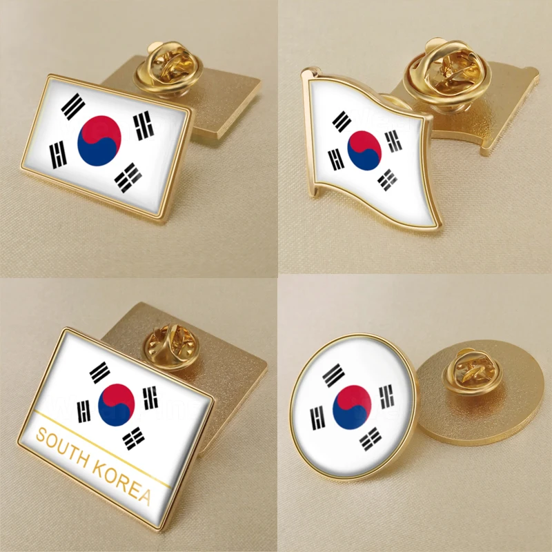 Box of 12 South Korea Single Flag Lapel Pins South Korean Single Flag Pin Badges