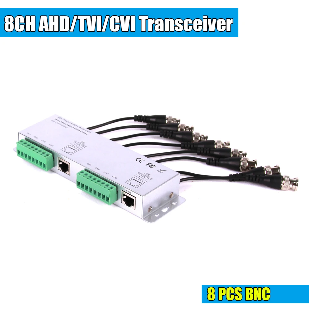 8CH HD CVI/TVI/AHD пассивный трансивер 8 каналов видео балун адаптер передатчик BNC к UTP Cat5/5e/6 кабель 720P 1080P|bnc to utp|bnc tobnc