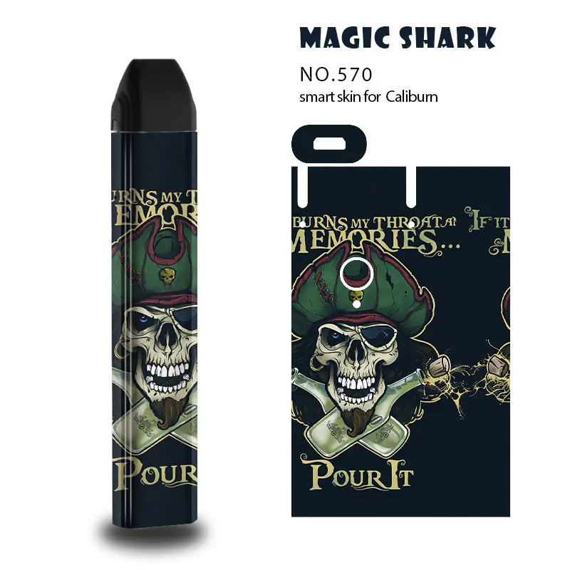 Magic Shark Venum Toroto Flash Man череп пиратский динозавр Тигр чехол для крышки корпуса полная пленка наклейка для Uwell caliborn 566-578