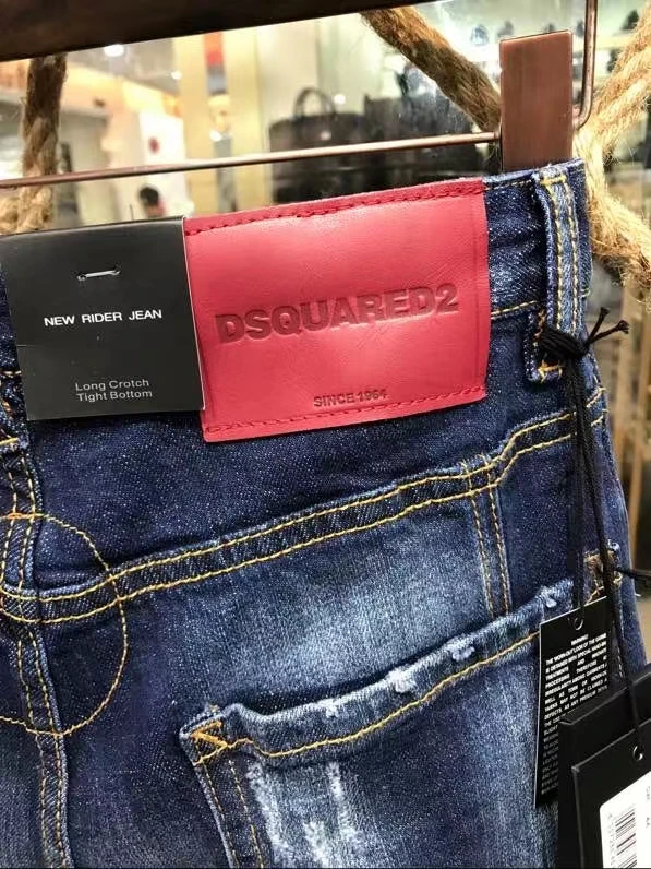 loose jeans 2021 Fashion Trend Dsquared2 Washed And Worn Paint Dots Men's Jeans *A177 true religion mens jeans