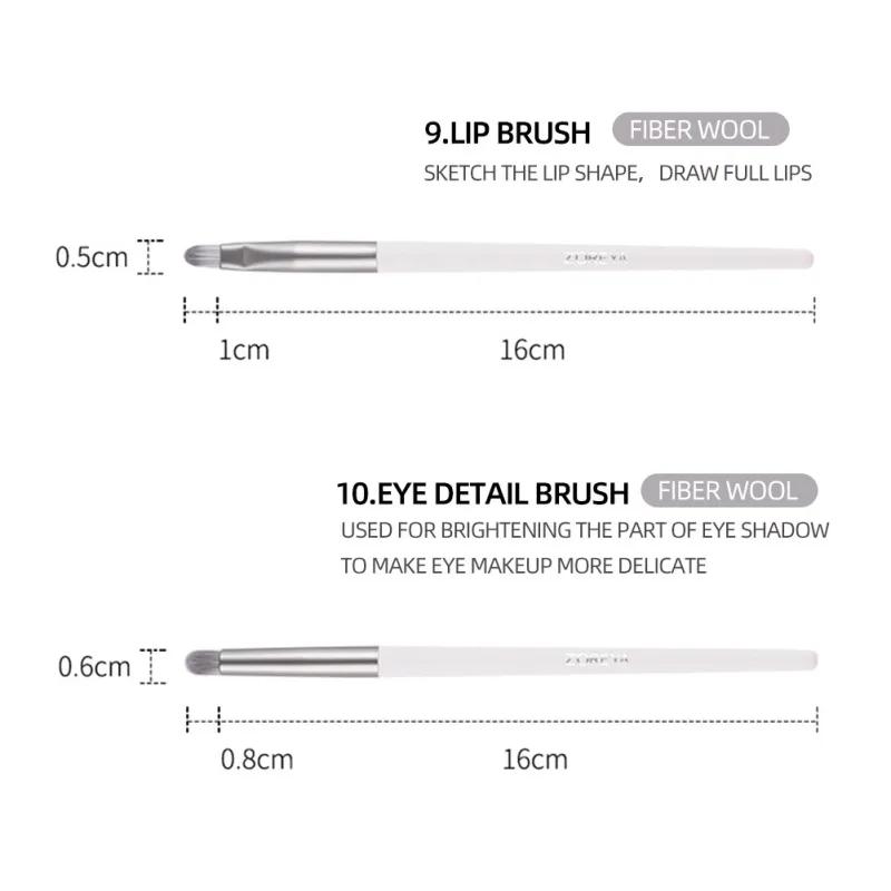 10 шт. серый Кисти набор кистей для макияжа Рассыпчатая Пудра кисть для теней кисть для бровей, кисть для губ, щеточку для косметический набор косметических кистей