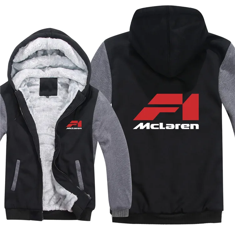 as picture McLaren толстовки куртка зимняя мужская повседневная шерстяная подкладка флис McLaren толстовки пуловер Мужское пальто - Цвет: as picture