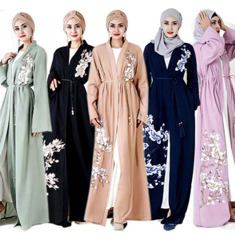 

Abaya Muslim Dress Women Embroidered Abaya For Women Gowns Turkish Prom Arab Summer Long Black Dress Robe Modest Clothes