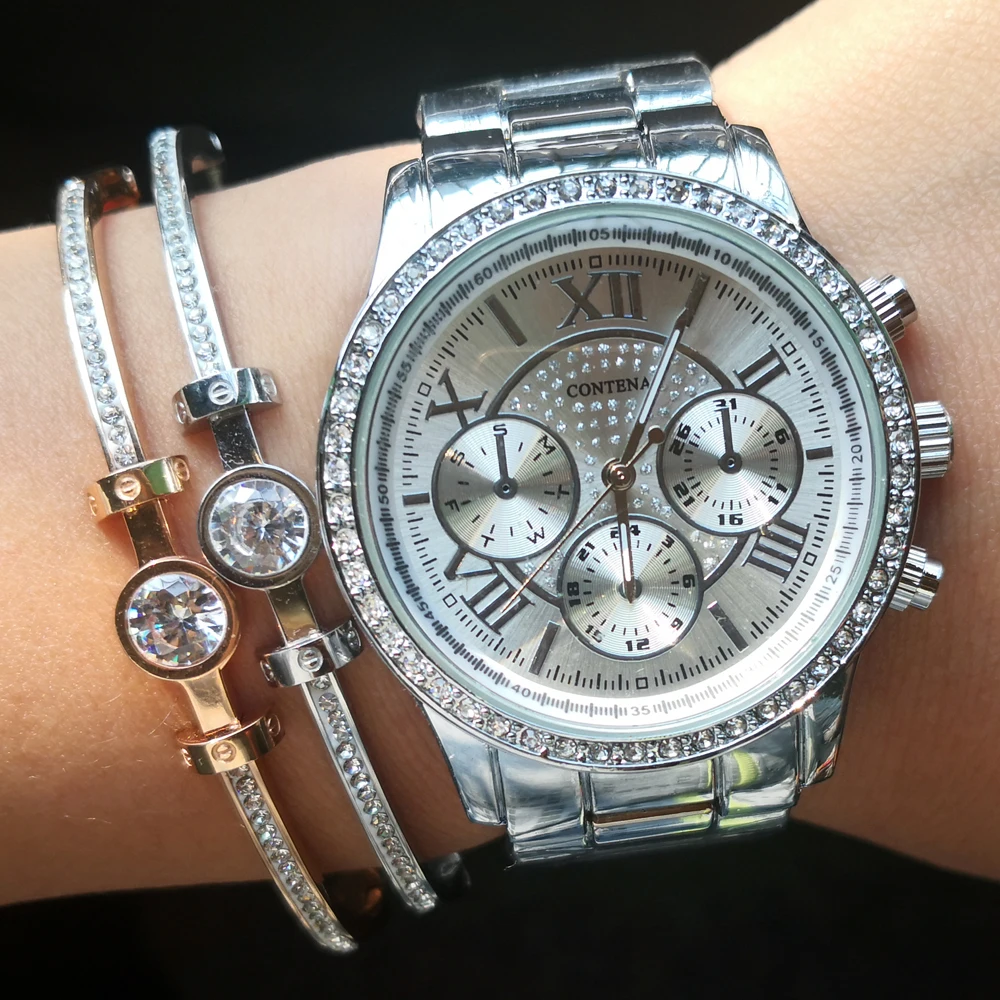 Серебряные женские часы топ известный бренд Роскошные повседневные Кварцевые часы Женские часы женские наручные часы relogio feminino