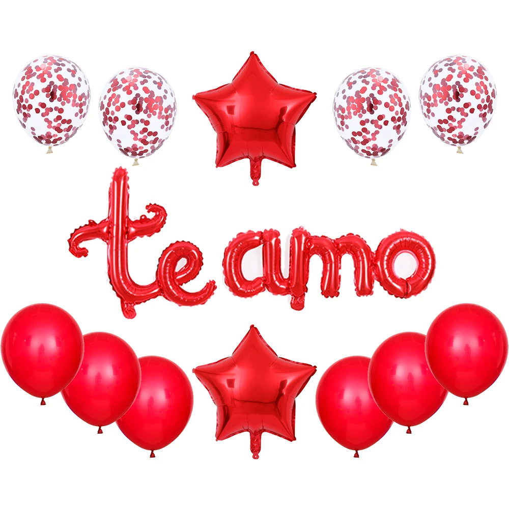 Воздушные шары 13 шт./компл. надпись Испанские Te amo для жениха невесты юбилея