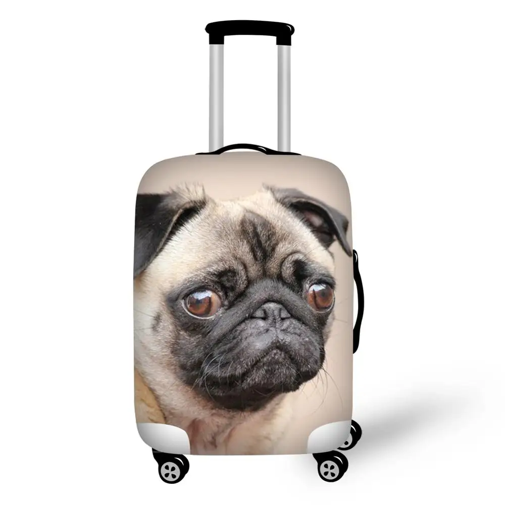 3d Puppy Pug Dog Print Luggage Protective Dust Cover Waterproof 18-32inch Suitcase Cover Baggage Rain Cover Stretchable - Цвет: Z3169