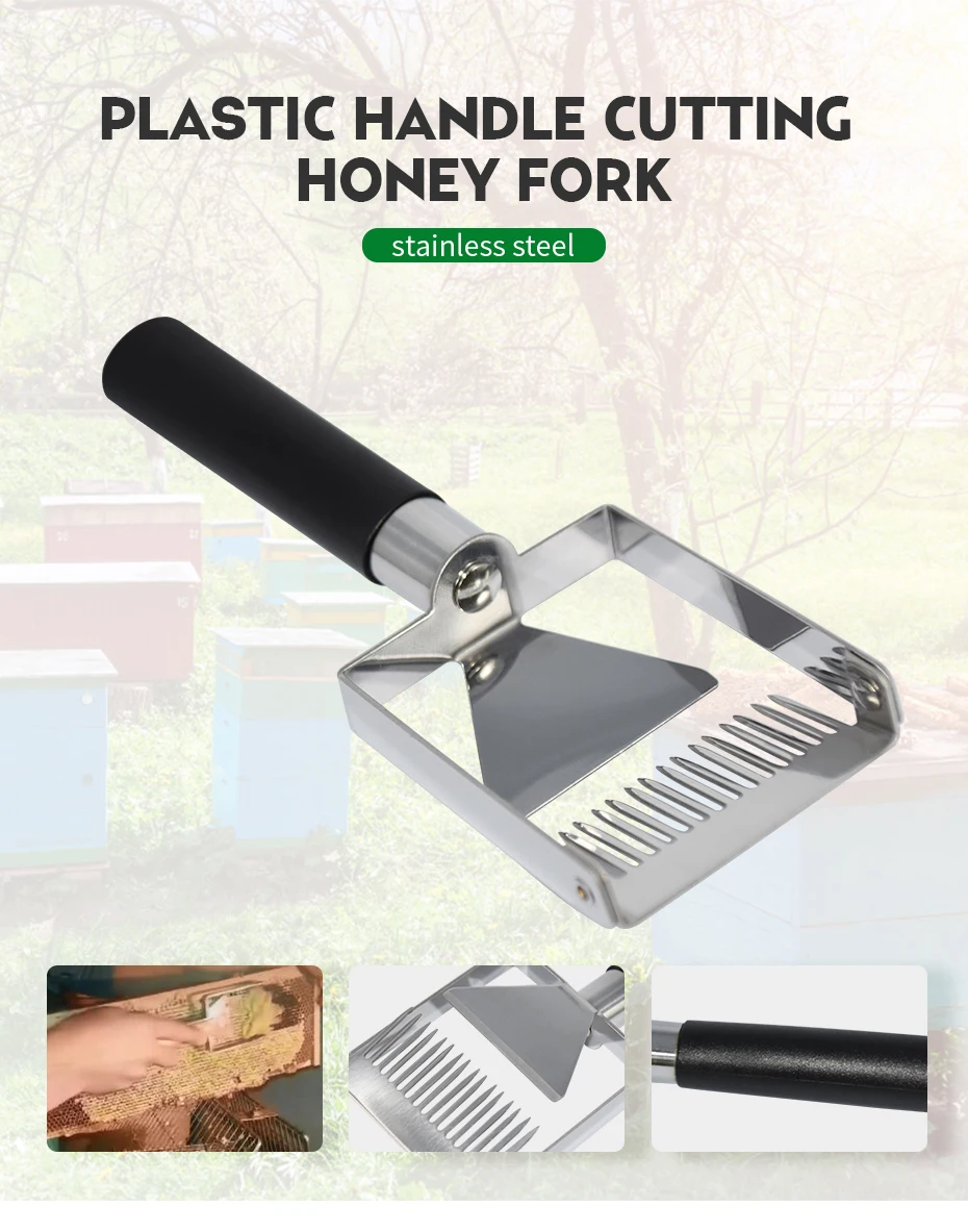 Stainless Steel Honey Cutter Honey Fork Scraper Pick Cover Bee Beekeeping Tool