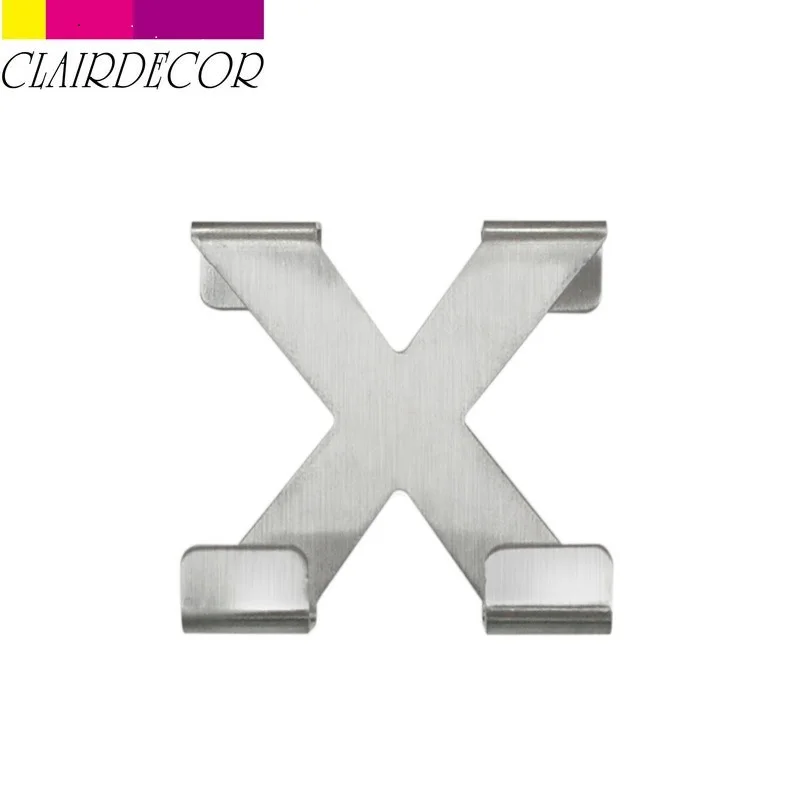 Stainless Steel X Многофункциональные Крючки из нержавеющей стали для кухонного шкафа, одежды, бытовая вешалка для хранения полотенец для ванной комнаты, дверные Крючки для полотенец - Цвет: Stainless Steel X