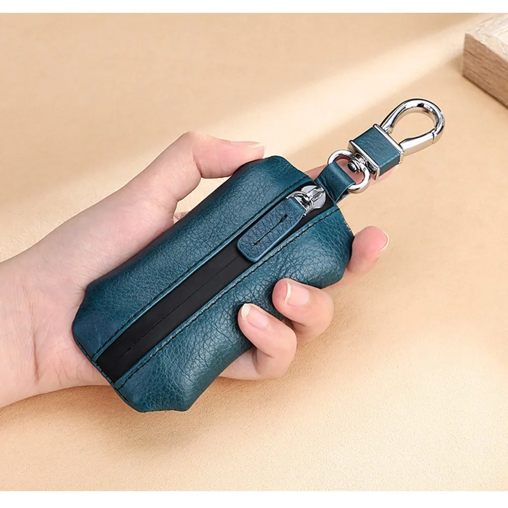 Универсальный набор ключей кожаный Lychee водонепроницаемый на молнии автомобильный кошелек с держателем ключа от машины чехол Лучшие продажи дропшиппинг# ew