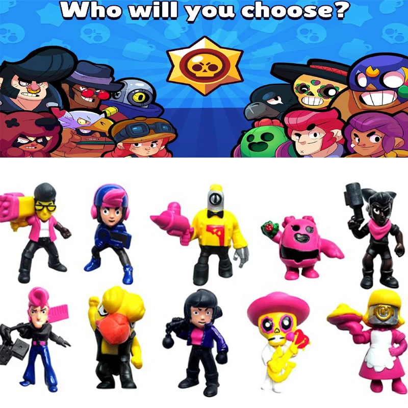 

Brawl Stars Action Figure toys 10pcs/lot Brawl Stars Acrylic Model Toys for boy girl christmas gift